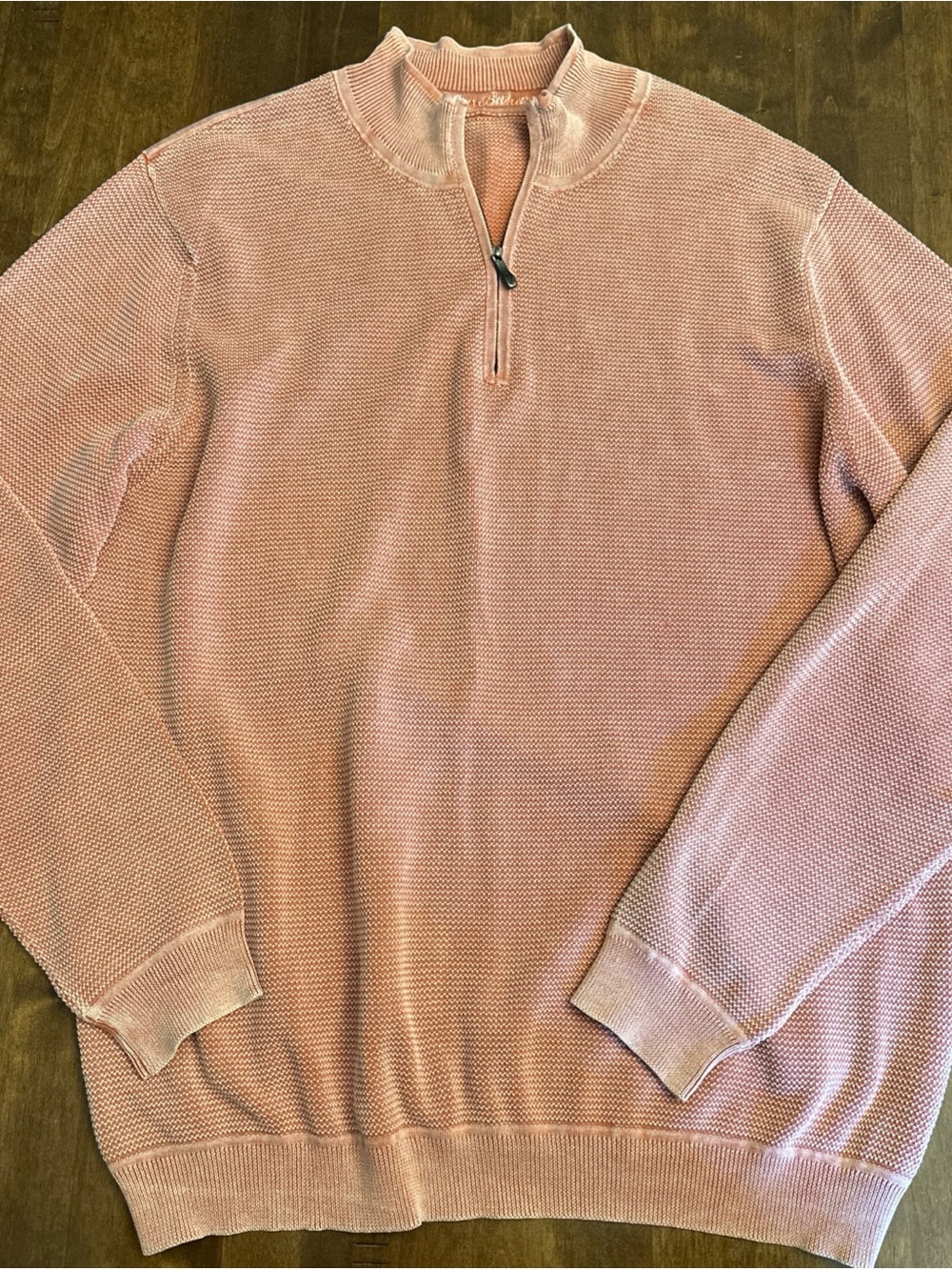Tommy Bahama Mens XL Coral Qtr Zip Sweater Top Vacation Resortwear Beach